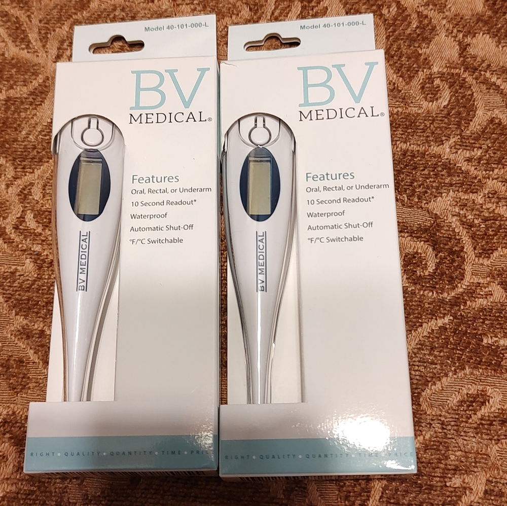 🌡️⚕️🩺 NIB 2-Pack Bundle BV Medical Quick Digital Thermometers